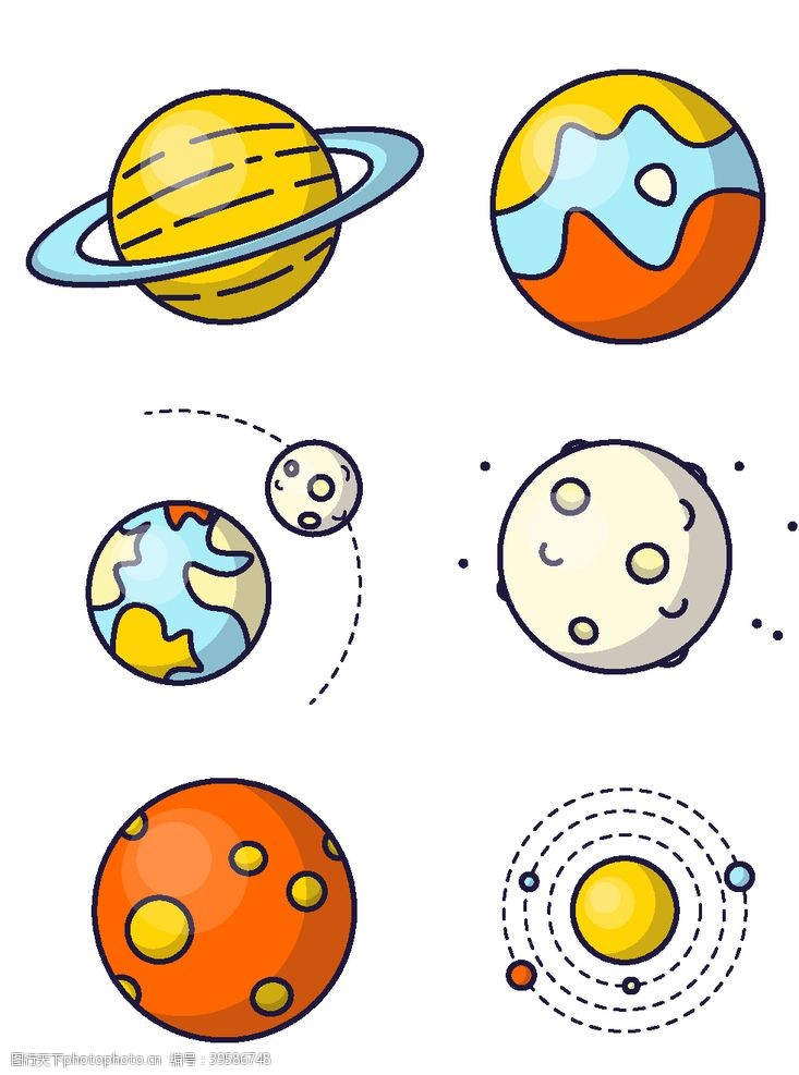 星球卡通球素材元素图片