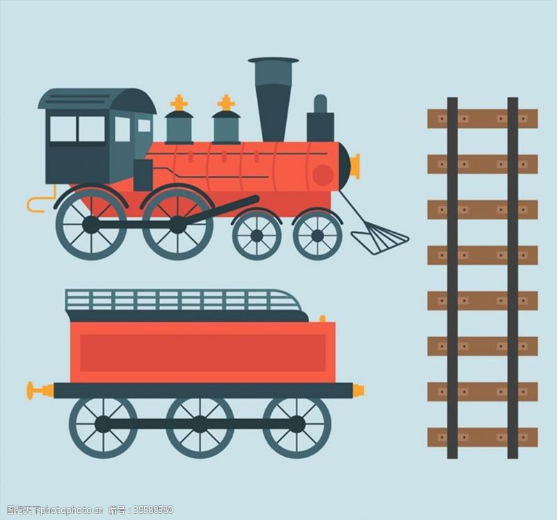 铁轨蒸汽火车和轨道图片