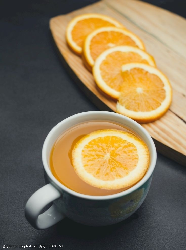 橙子切片橙汁图片