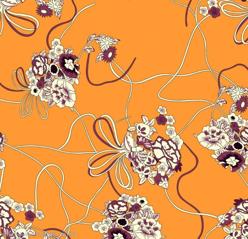 童装绣花抽象链条花图片