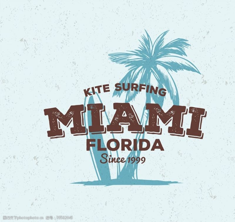 椰子树佛罗里达冲浪海报图片