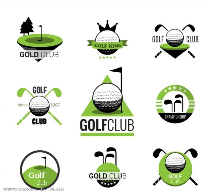 高尔夫设计高尔夫俱乐部标志图片