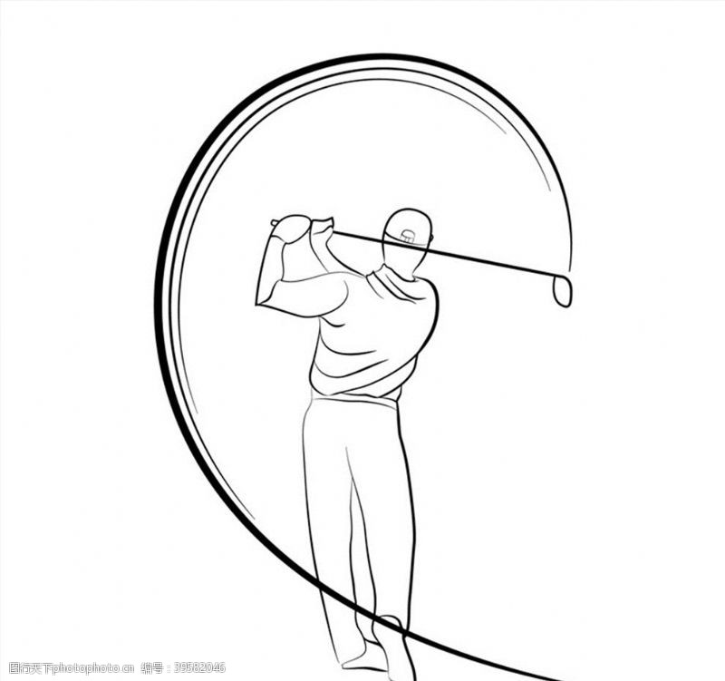 高尔夫运动高尔夫球手矢量图片