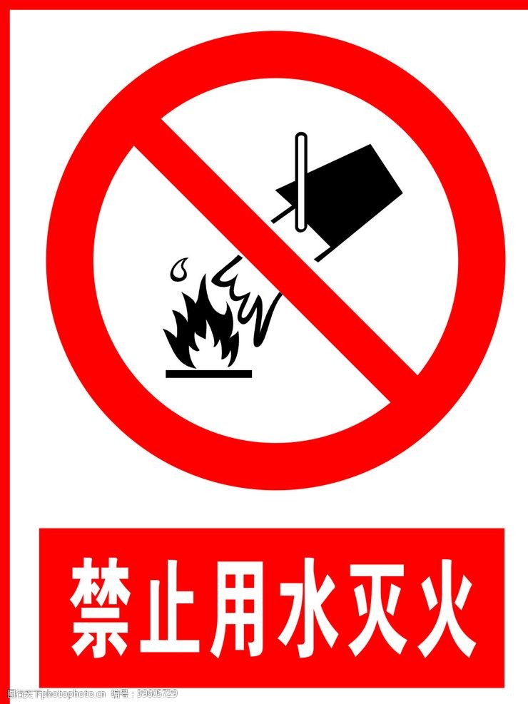 标牌禁止用水灭火图片