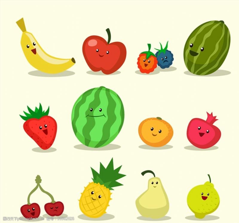 香蕉广告卡通水果矢量图片