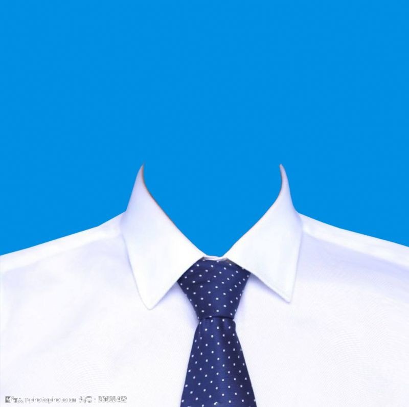 职业服装男装领带蓝底证件照图片
