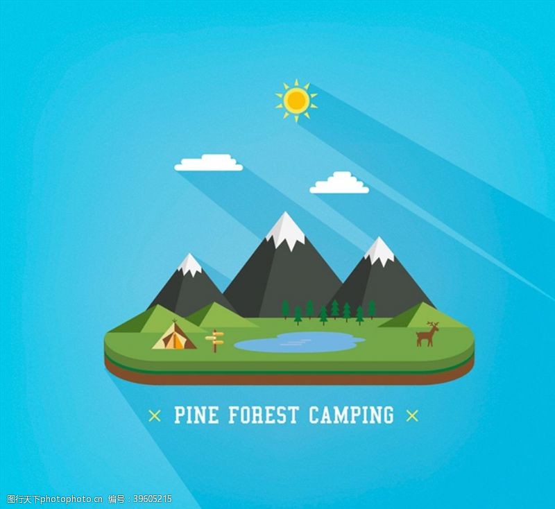 帐篷广告森林野营风景图片