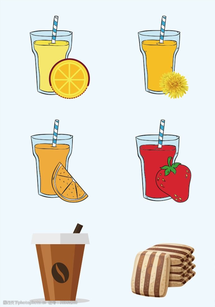 各种奶茶饮料图标图片
