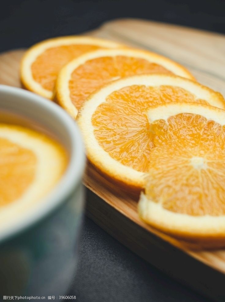 橙子切片橙汁图片