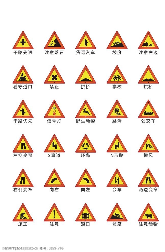 标识符号道路交通禁止标志图片