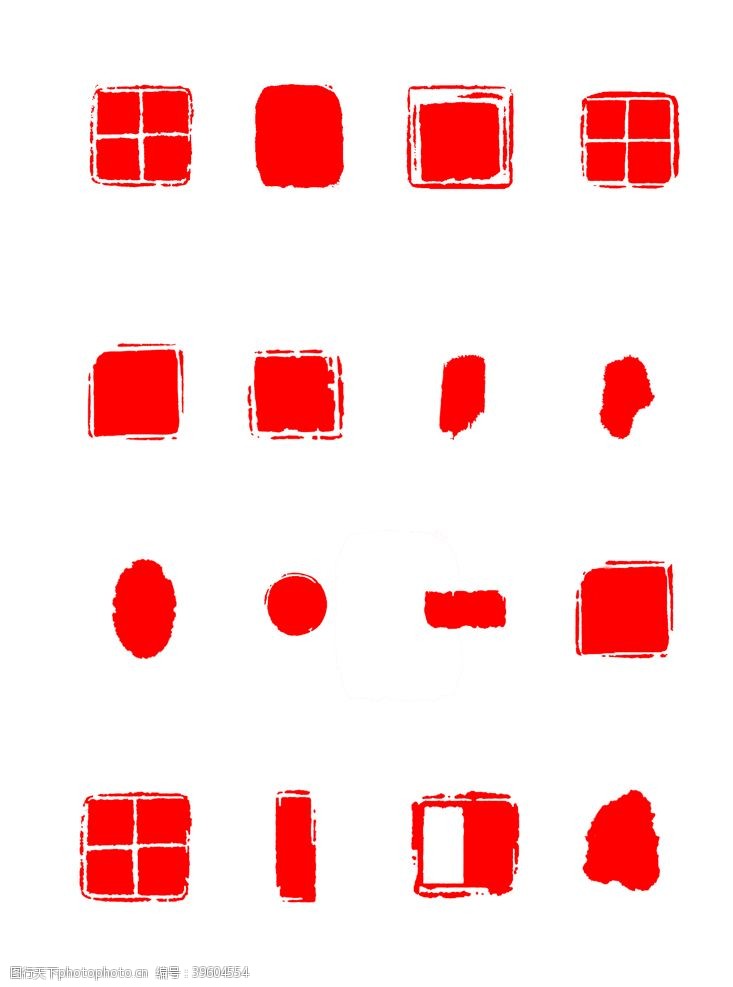 按章红色边框印章中国风艺术盖章图片