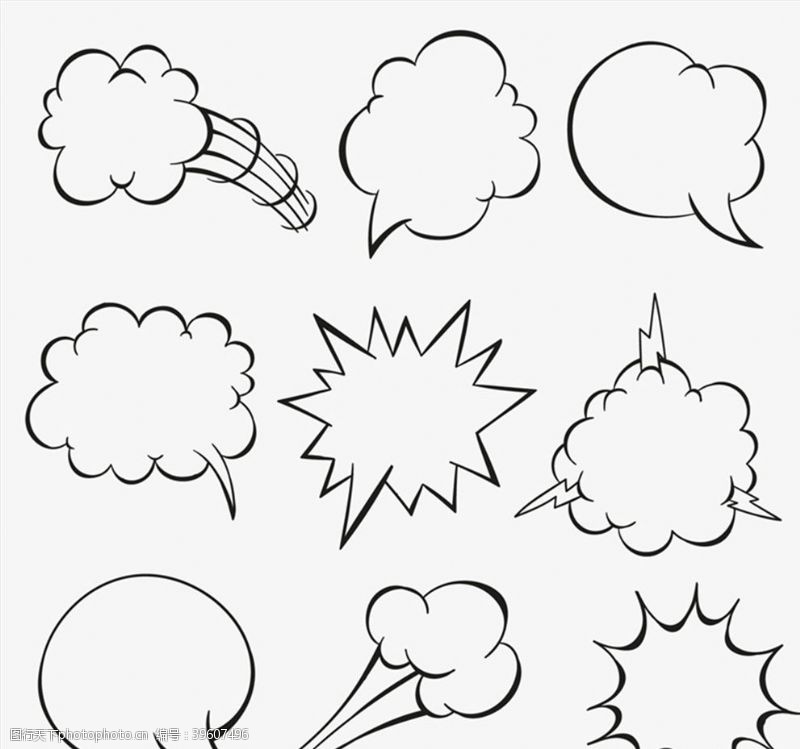 语言框漫画风格语言气泡图片