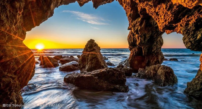 8k图片素材美国马里布岩石海洞穴图片