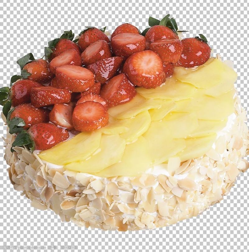 水果牛奶奶油蛋糕图片