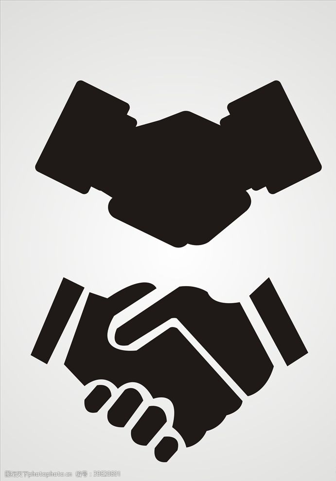 商务合作矢量握手合作图标图片