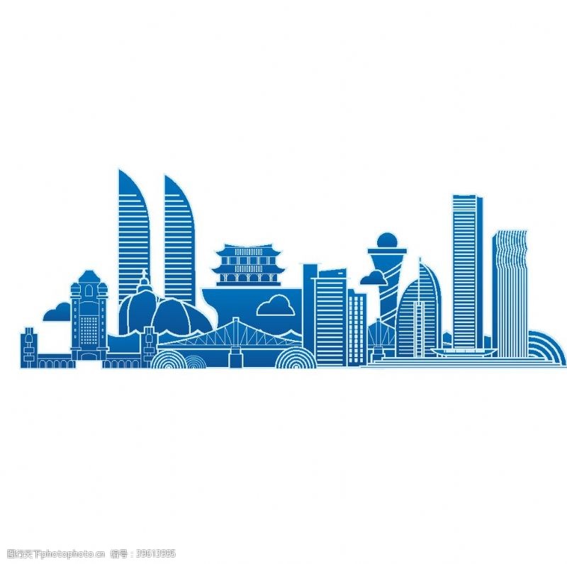 矢量线性厦门城市地标建筑素材图片