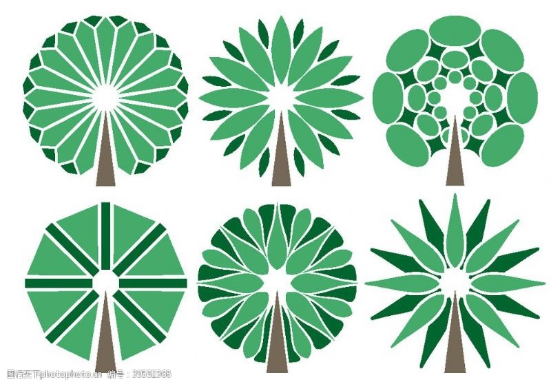手绘树木树标志图标图片