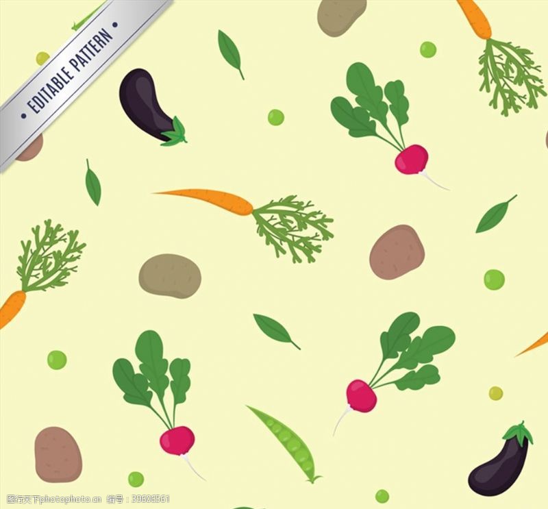 豌豆矢量素材蔬菜无缝背景矢量图片