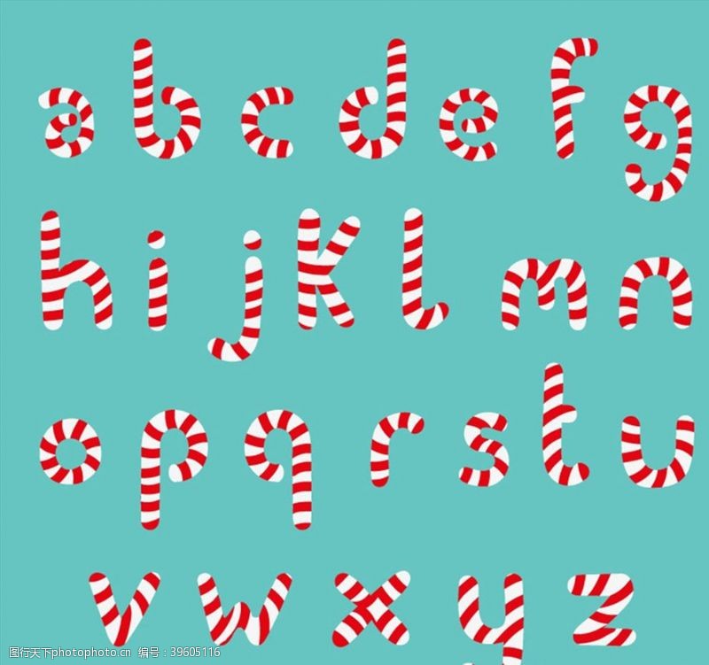 英文字母矢量素材糖果字母矢量图片