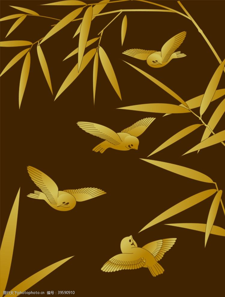 竹子海报设计中式花纹图片