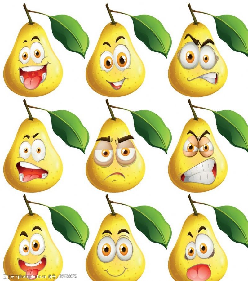 卡哇伊卡通水果表情图片