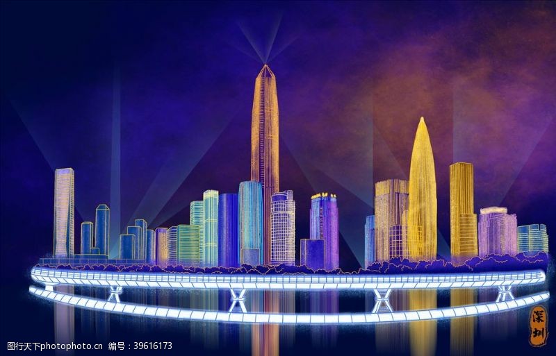 未来城市手绘城市图片