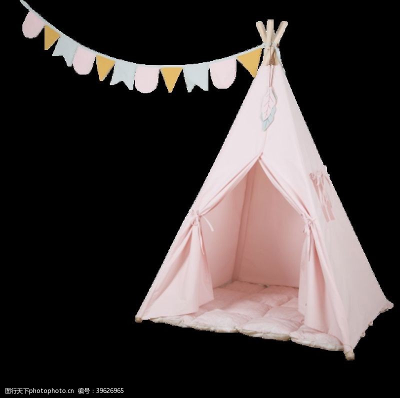 儿童房可爱粉色帐篷图片