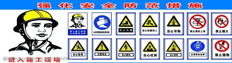 钢棚安全标志安全警示标志图片