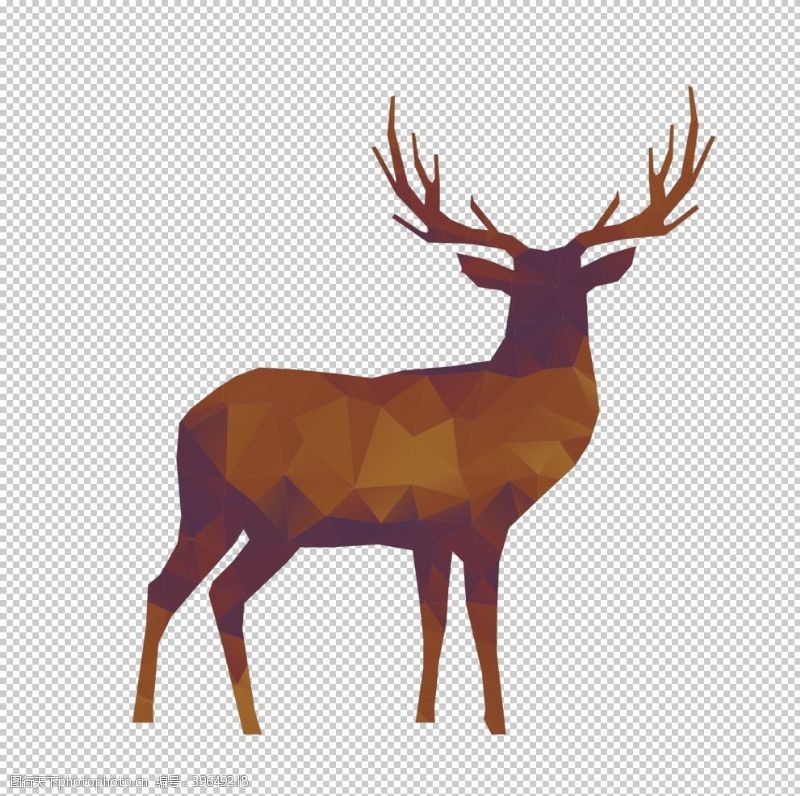 九色鹿动物插画图片