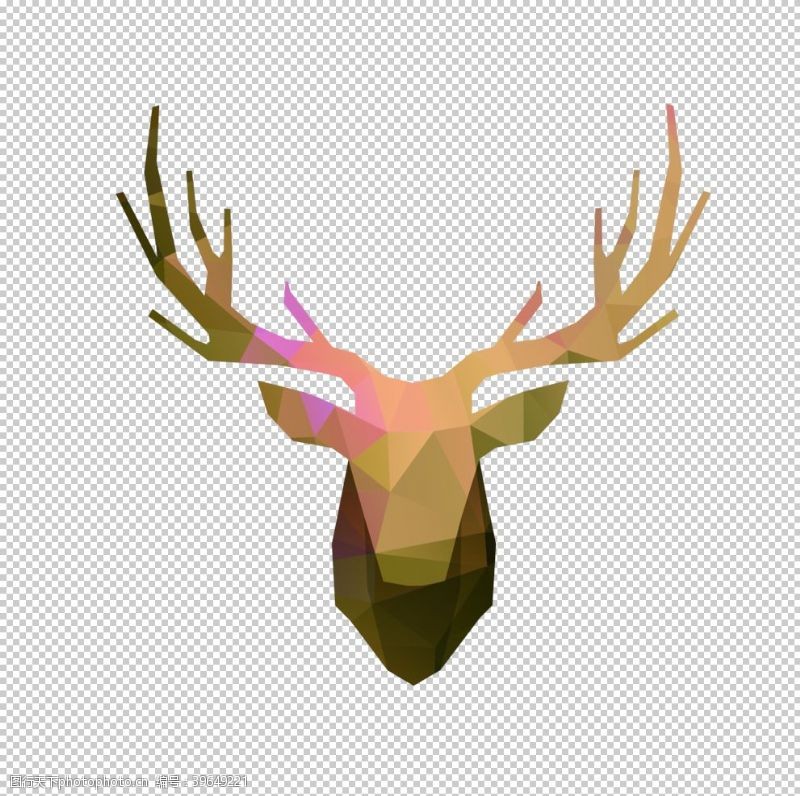 九色鹿动物插画图片