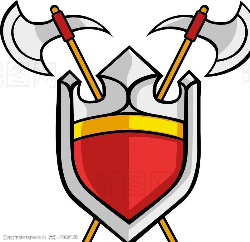 骑士斧头盾牌图片