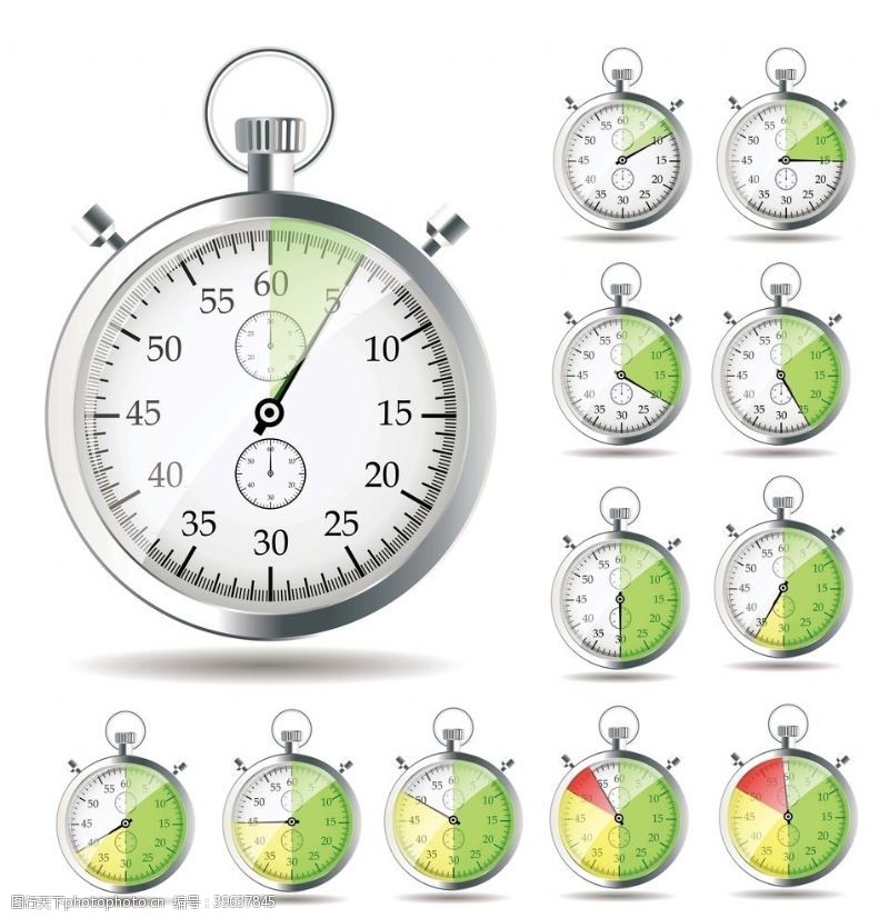 钟表闹钟时间表矢量图图片
