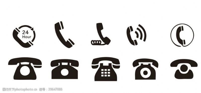 座机电话矢量电话标志图片