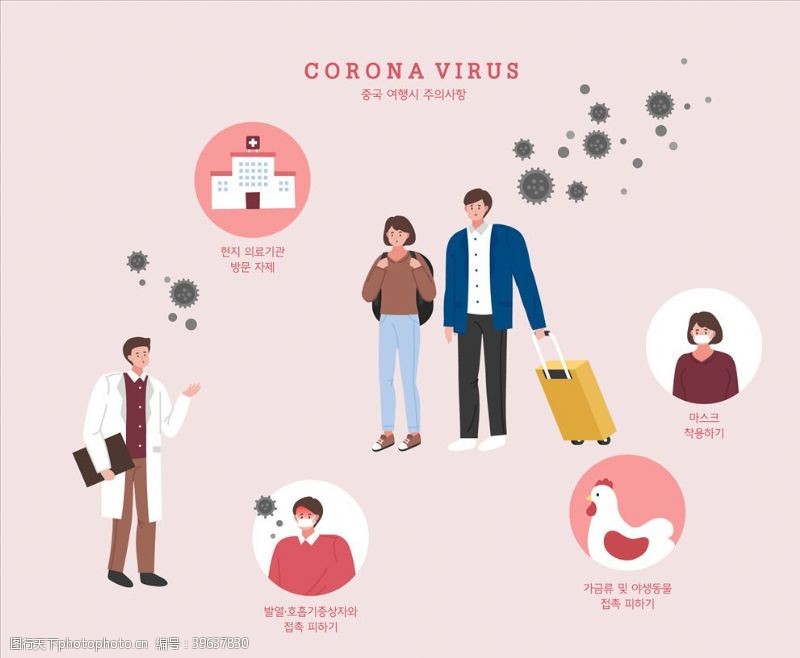 预防流感疫情防疫漫画图片