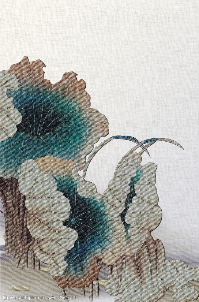 梅花手绘中国风背景刺绣图片