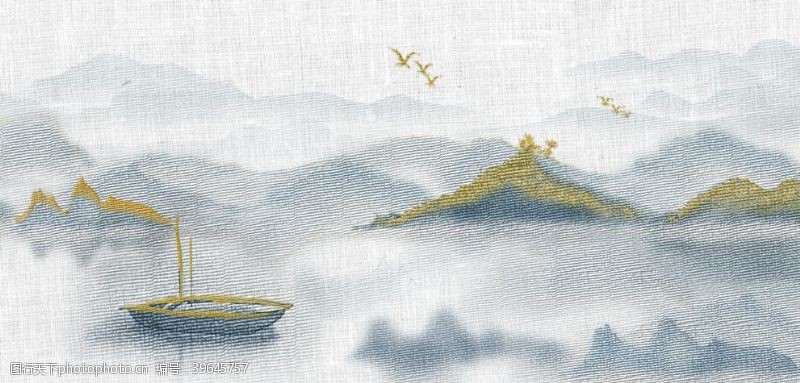 欧美插画中国风背景墙图片