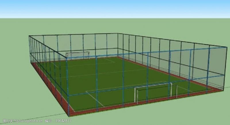 3d足球场足球场su模型图片