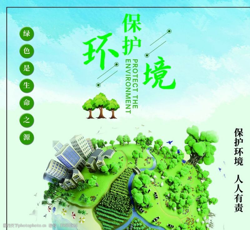 环境设计保护环境海报展板图片