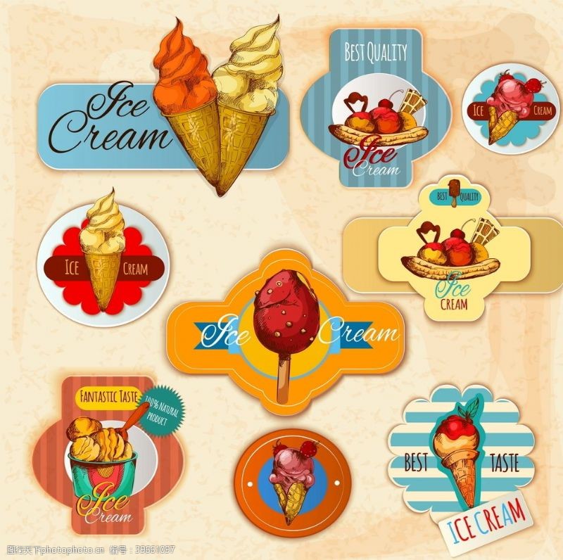 甜甜圈冰淇淋图片