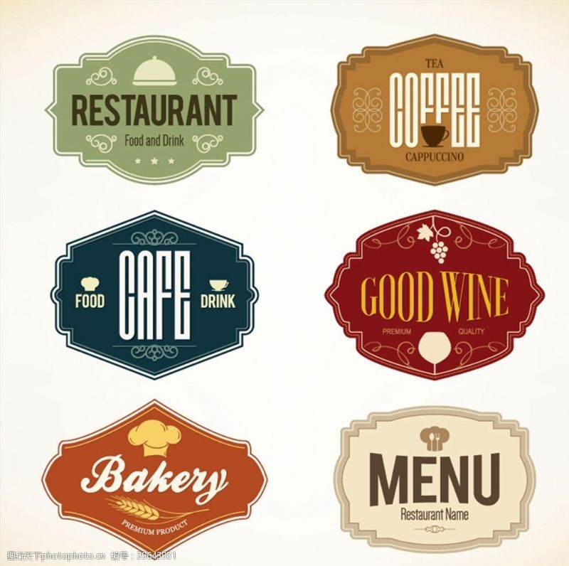 烘培标志餐饮菜单标签图片