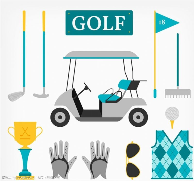 高尔夫设计高尔夫元素矢量图片