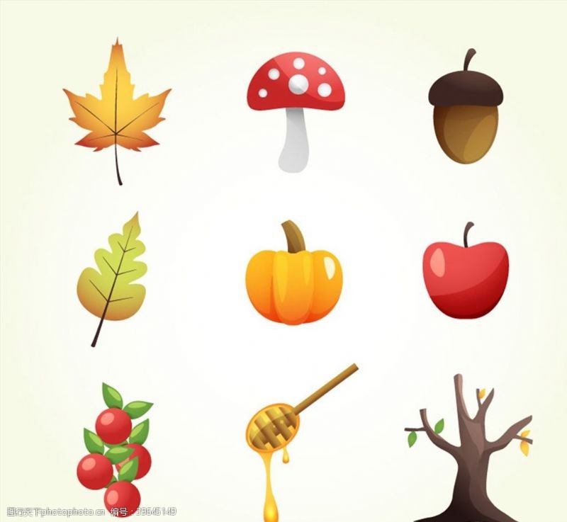 秋季元素图标图片