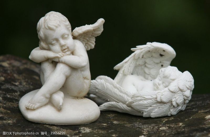 可爱天使小天使雕像图片