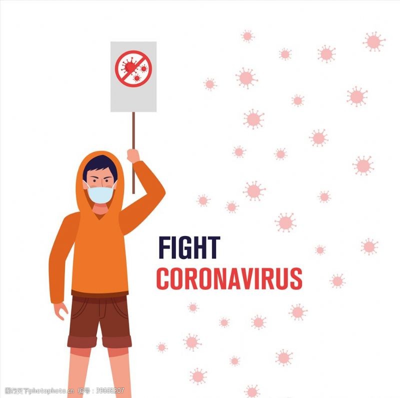 流感宣传新冠预防人物图片