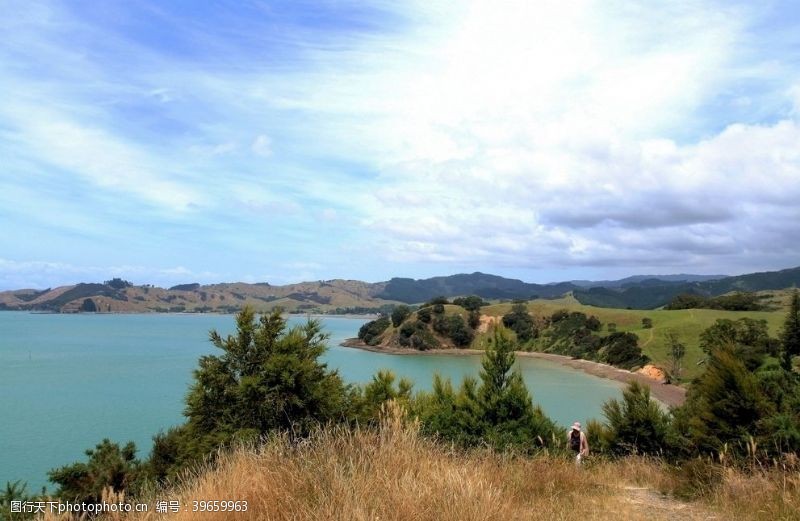 蓝水湾新西兰海滨自然风光图片