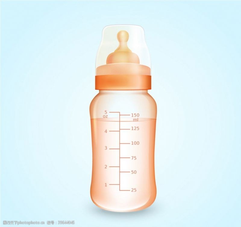 高容量婴儿奶瓶矢量图片