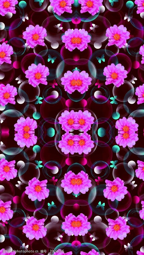 花边抽象幻影泡泡炫彩花卉图片