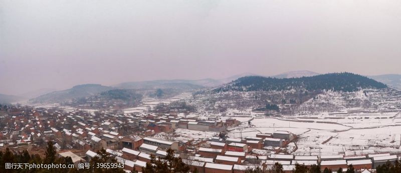 航拍乡村风景村冬天雪景摄影乡图片