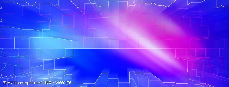 5g时代动感几何科技背景炫彩展板蓝色图片