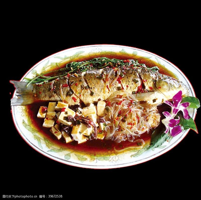 中华美食海报红烧鲫鱼图片